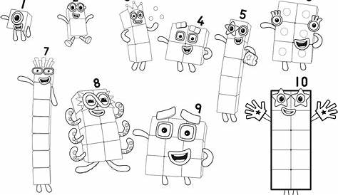 Numberblocks Coloring Pages 1 to 10. Free Coloring Sheets, Colouring