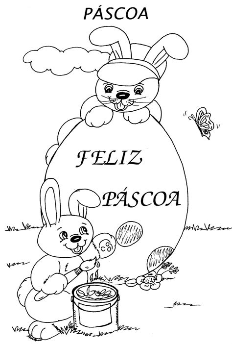 desenho para pintar de páscoa