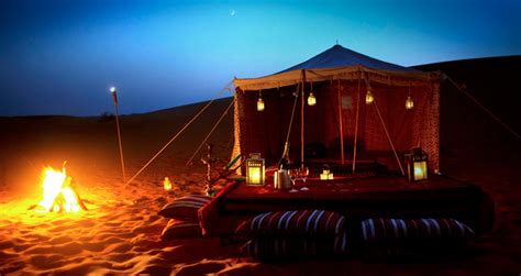 desert camp at night