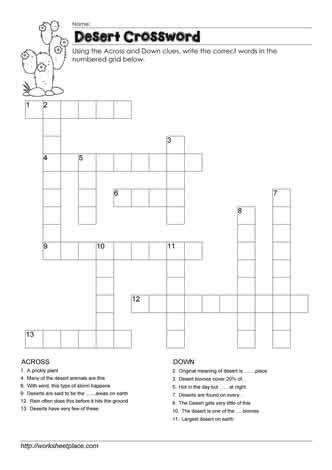 desert crossword puzzle clue