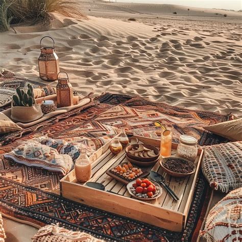 Desert picnic setup