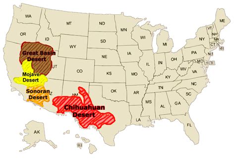 Deserts Of The Us Map