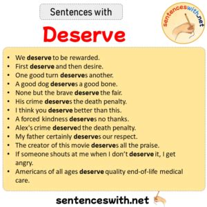 deserve meaning in english with example