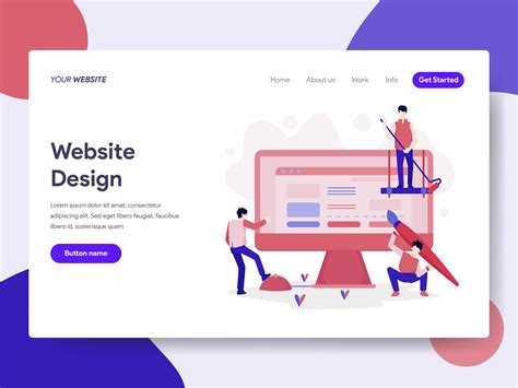 Modern flat web page design template concept of Online