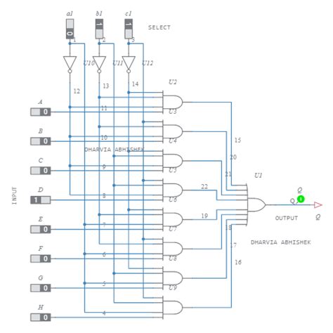 design a 8x1 multiplexer circuit