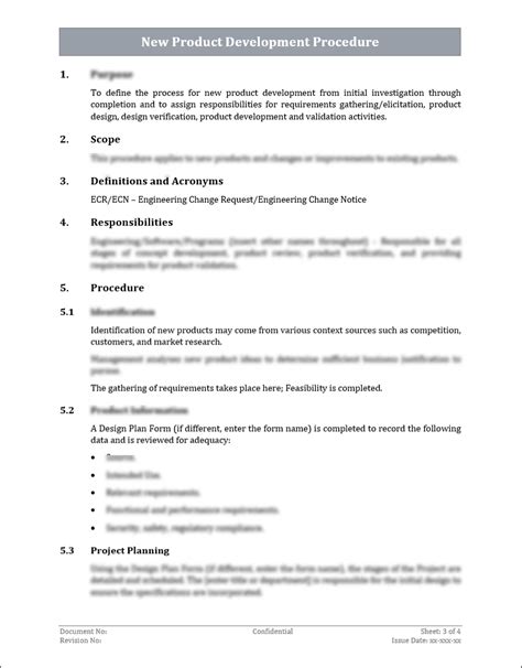 design and development procedure template