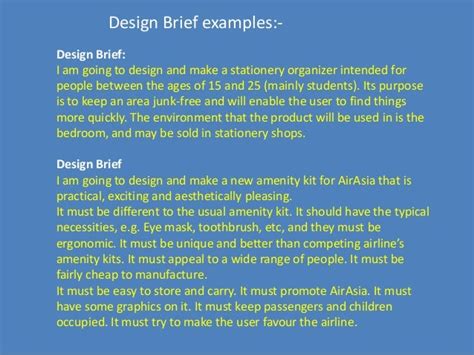 Design Brief Engineering