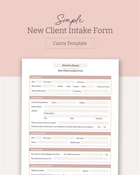 design client intake form template
