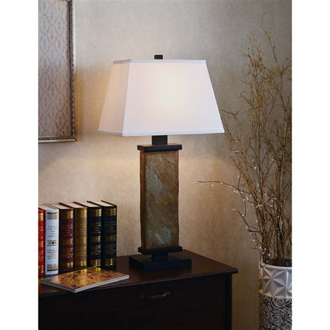 design craft landon natural slate 29 inch table lamp