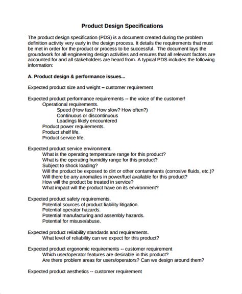 design document specification template