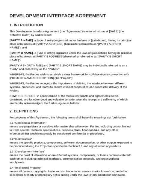 Design Interface Agreement