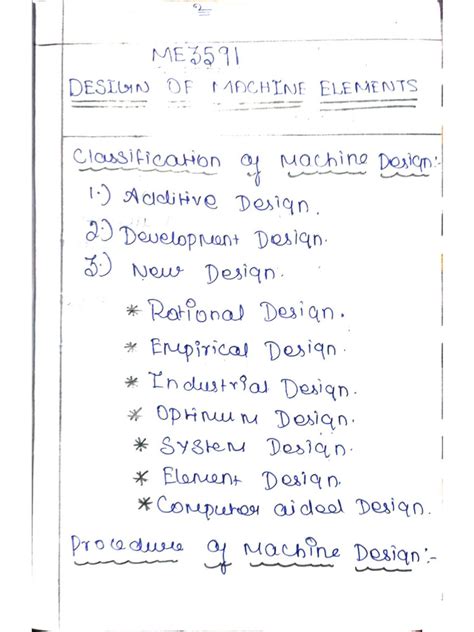 Photos Design Of Machine Elements Notes Ideas