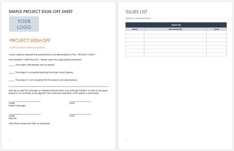 design sign off form template