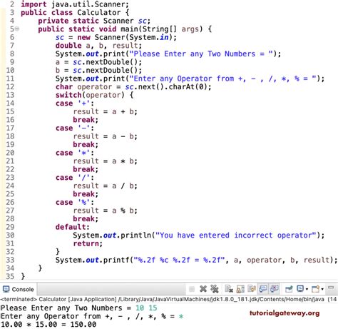 Design Simple Calculator In Java