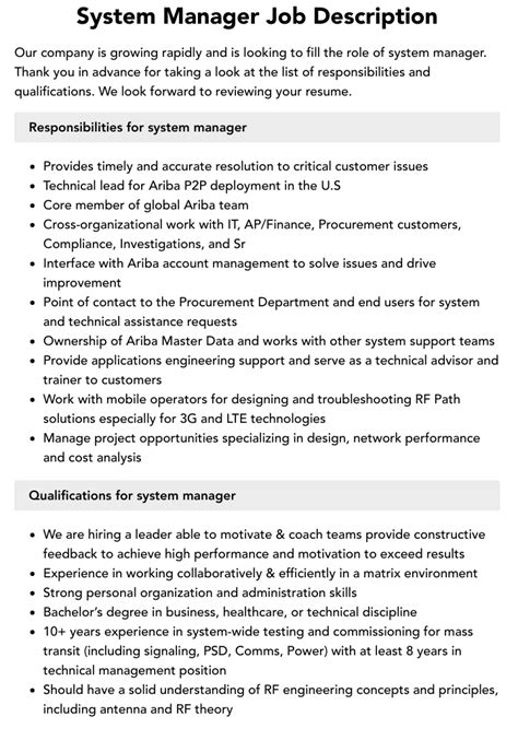 Design System Manager Job Description