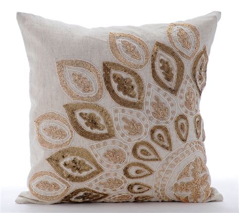 Designer Beige Throw Pillow