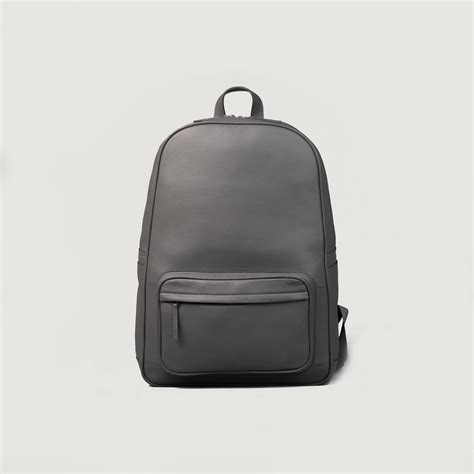 Designer Grey Leather Backpack