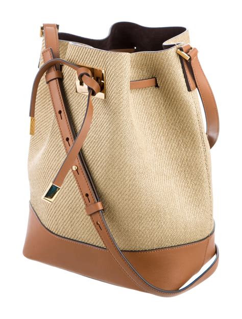 Designer Straw Bucket Bag