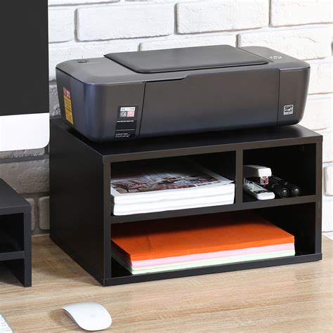 FITUEYES Desktop Printer Stand 2 Tiers Wood Desk Organizer Storage Book