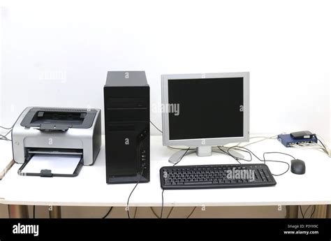 Desktop Computer And Printer