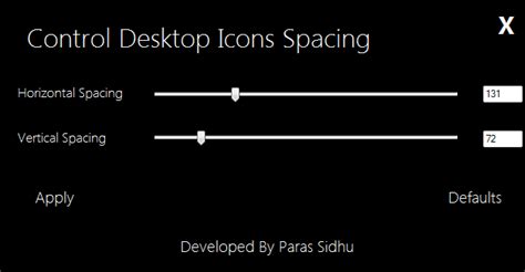 Desktop Icons Spacing Controller