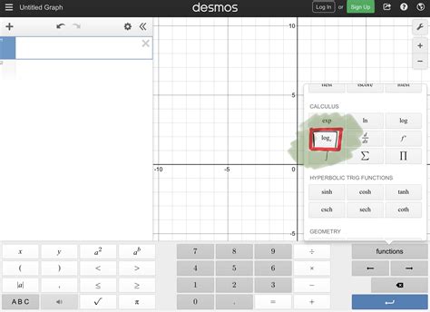 Desmos Graphing Calculator Log Base