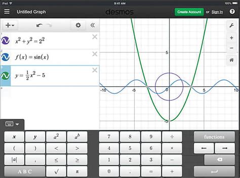 desmos graphing calculator scientific symbols