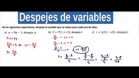 DESPEJE DE VARIABLES FÓRMULAS DE FÍSICA EJERCICIO 1 VELOCIDAD (M.R