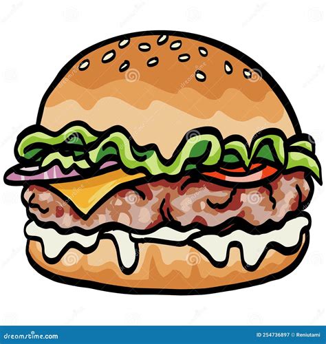 Dessert Burger Drawing