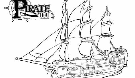 Coloriage, le bateau pirate - Tipirate