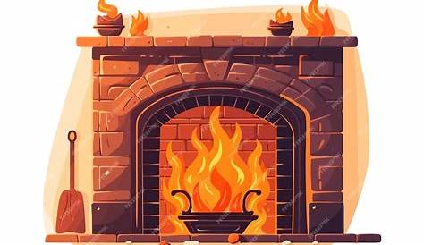 feu brûlant dans l'illustration vectorielle de cheminée