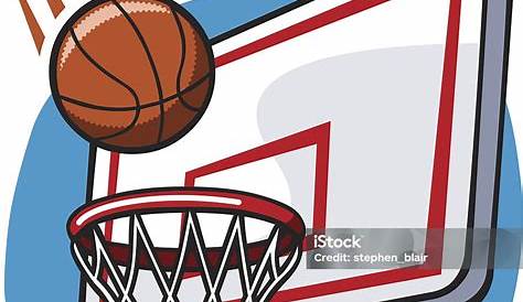 Panier de basket avec le dessin animé de basketball
