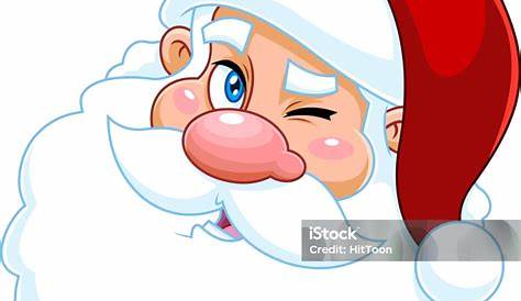 Dessin Pere Noel Clin Doeil Poster Affiche D'Oeil Vintage Retro Santa