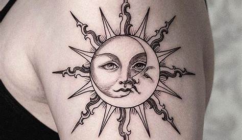 Tatouage lune et soleil temporaire | tatoo éphémère | Ultra-réaliste