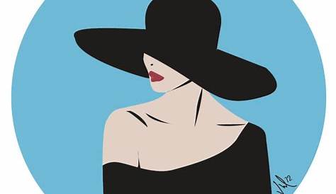 Femme au chapeau, dessin de contour image vectorielle par
