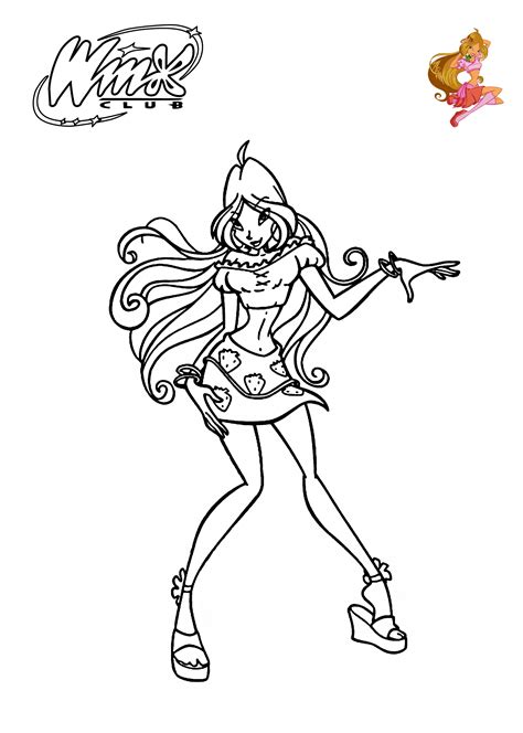 dessin a imprimer winx flora