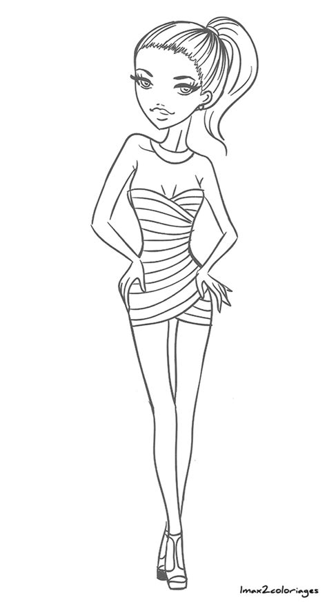 dessin de fille à la mode à imprimer