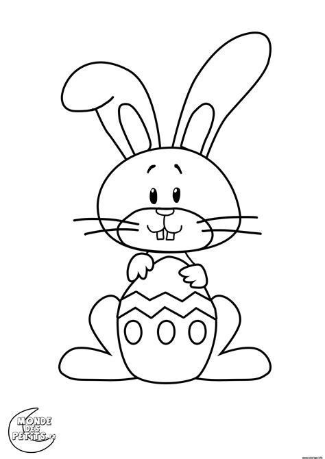 dessin de lapin de paques a imprimer