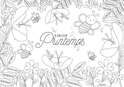 dessin de printemps à imprimer gratuit