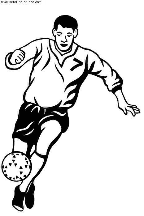 dessin footballeur noir et blanc