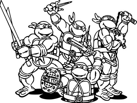 dessin tortue ninja à colorier