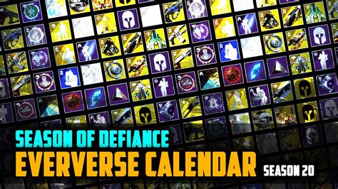 Destiny 2 Eververse items [Extended calendar]