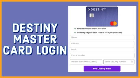 destiny mastercard login problems