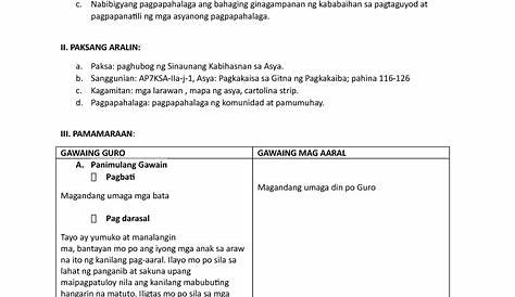 Semi Detailed Lesson Plan in Araling Panlipunan I Banghay Aralin sa