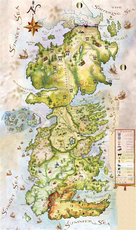 Detailed Map Of The North Westeros