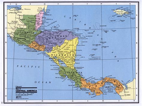 detailed central america map