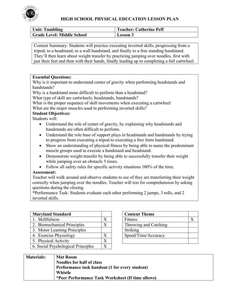 detailed lesson plan in pe grade 4