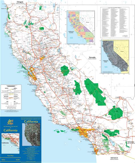 detailed map of california with cities