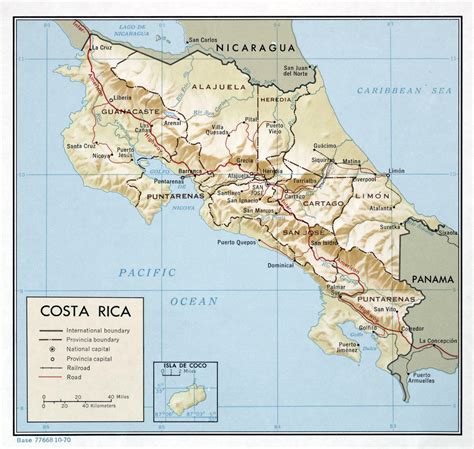 detailed map of costa rica map