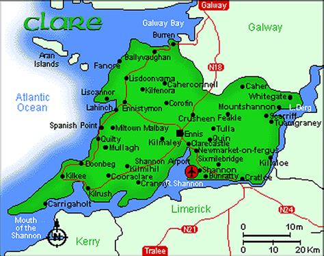 detailed map of county clare ireland
